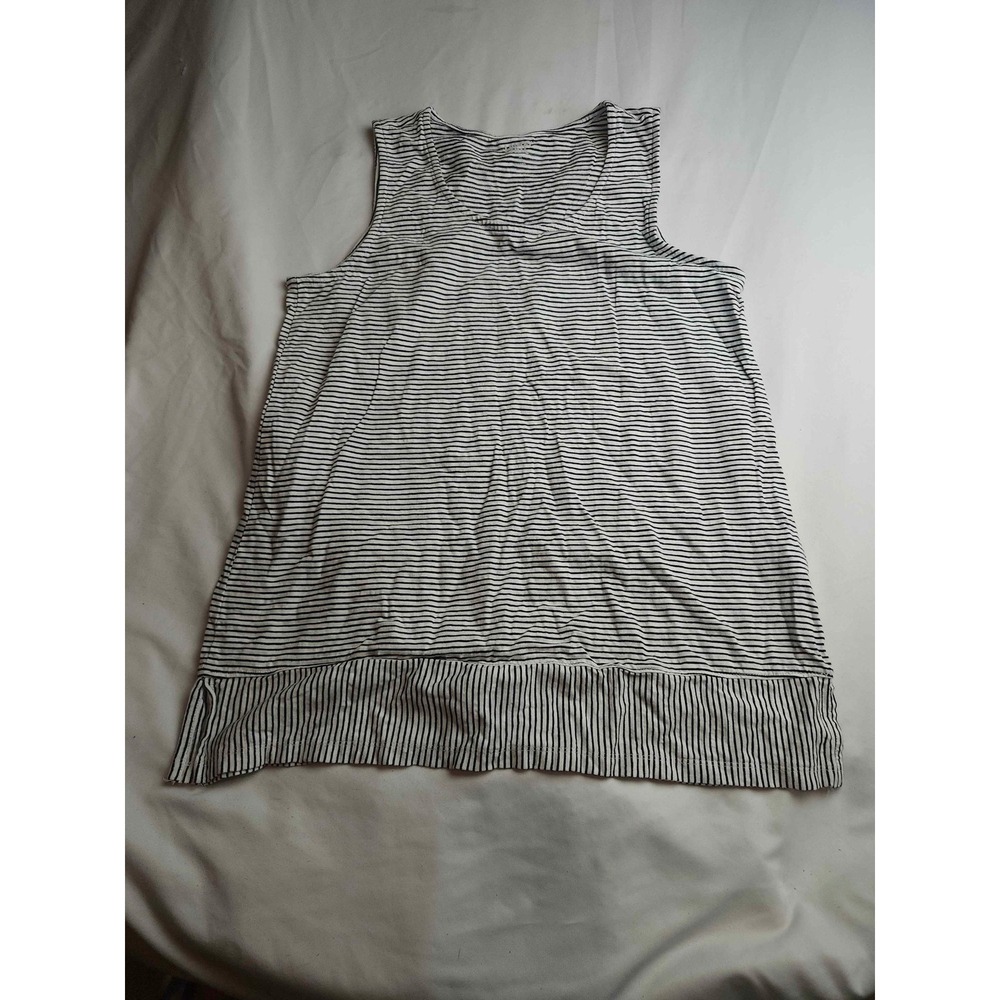 Lands End Womens Navy White Striped Sleeveless Tunic Tank Top Medium